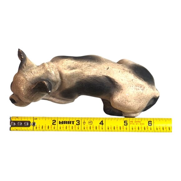Vintage Miniature French Bulldog Figurine Sculpture Frenchie White Black Dog SEE - Picture 6 of 10